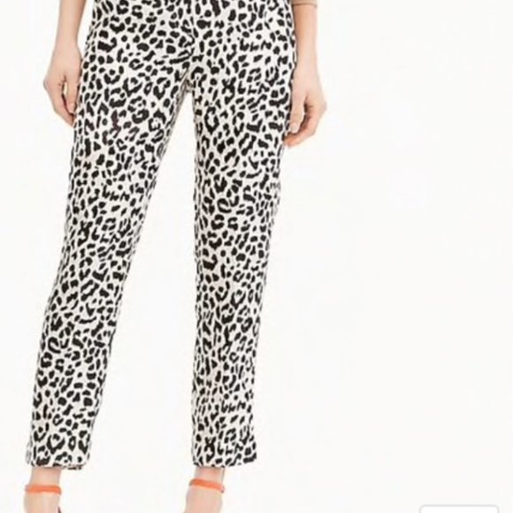 J. Crew Favorite Fit Snow Leopard Print Pant - Picture 8 of 9